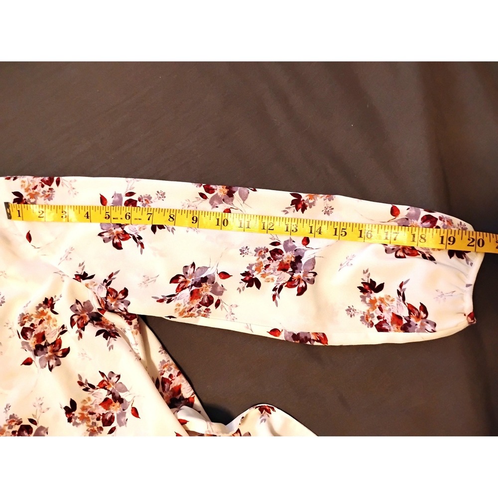 🌸1.STATE Floral Wrap Peasant Boho whimsygoth top preppy Long Sleeve V-Neck - Picture 5 of 9